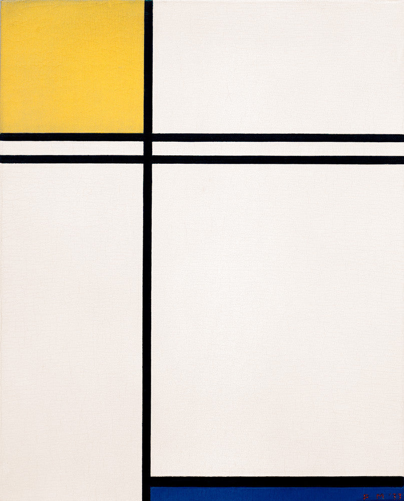 Composition with Yellow Blue and Double Line 1933 - Piet Mondrian Print